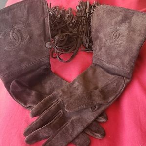 Chanel 93A Authentic brown Gloves Vintage